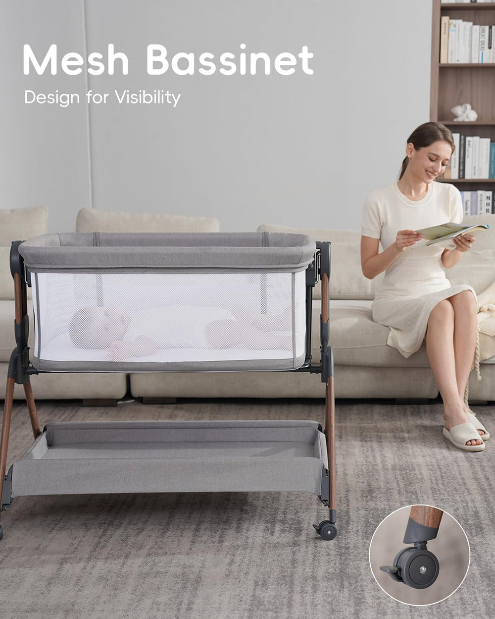 Winchild bassinet mattress 3D mesh supports airflow and comfort