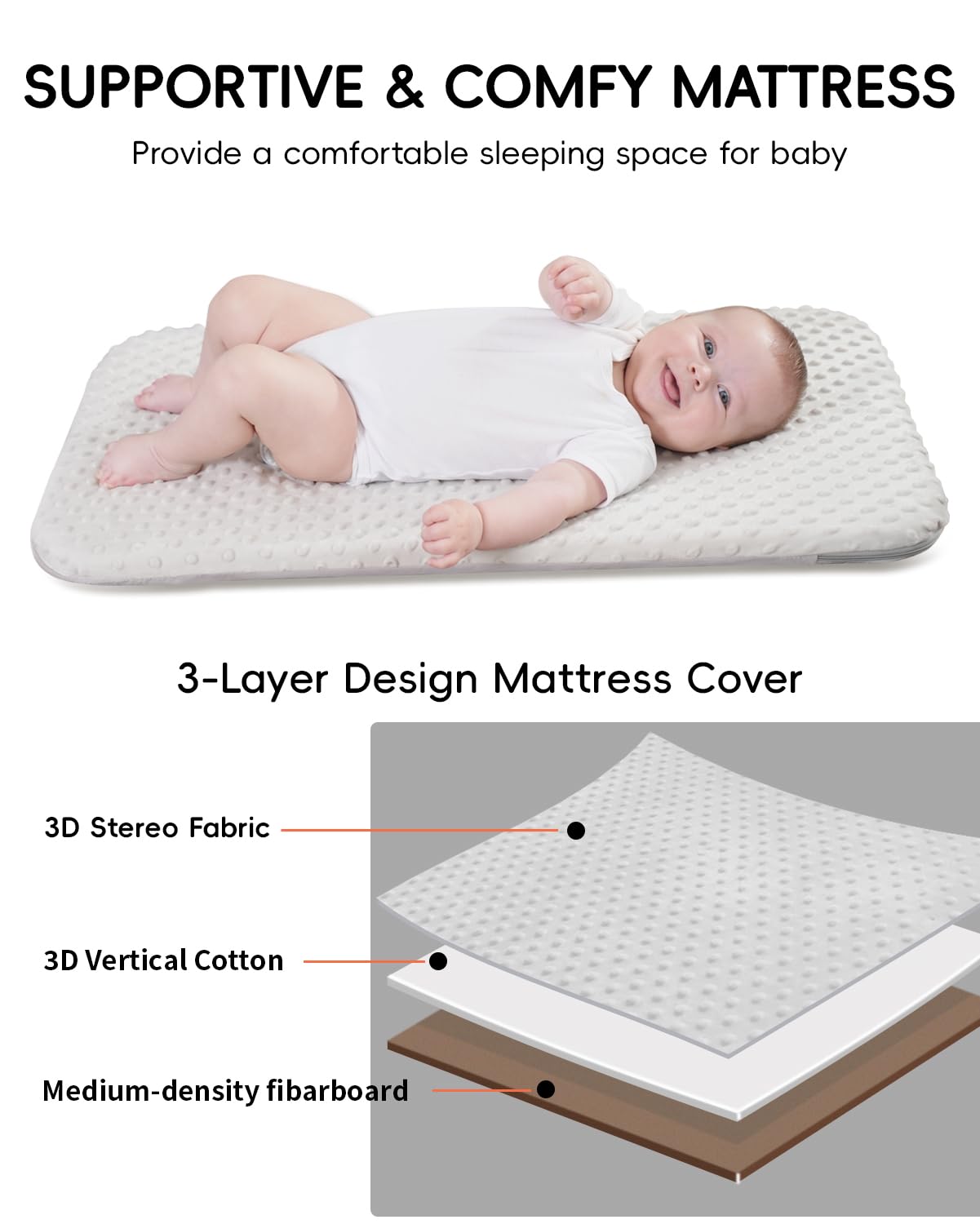 Winchild rocking bassinet on wheels enables quiet room-to-room movement.