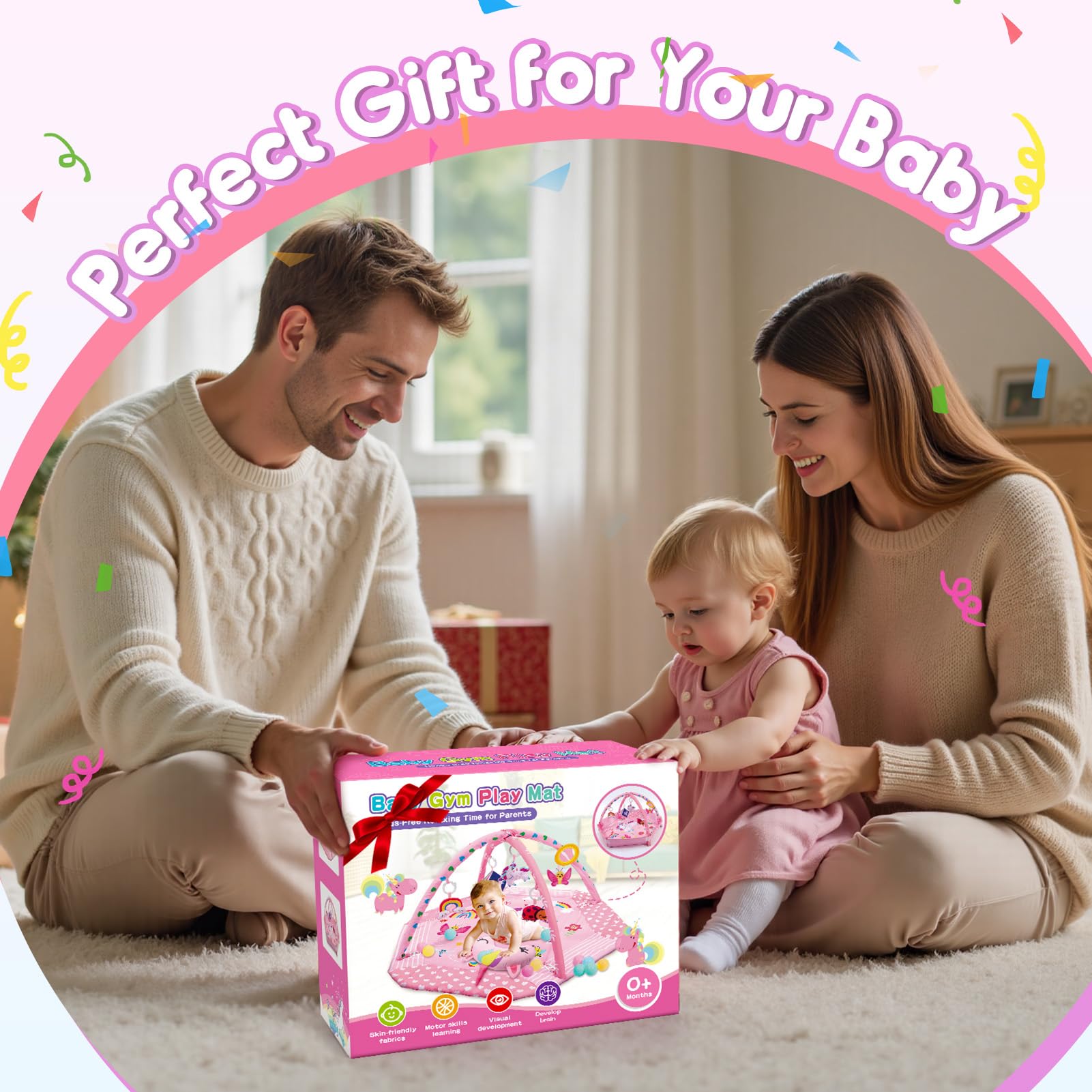 Windidi Unicorn Baby Gym Mat machine washable fabric for easy care