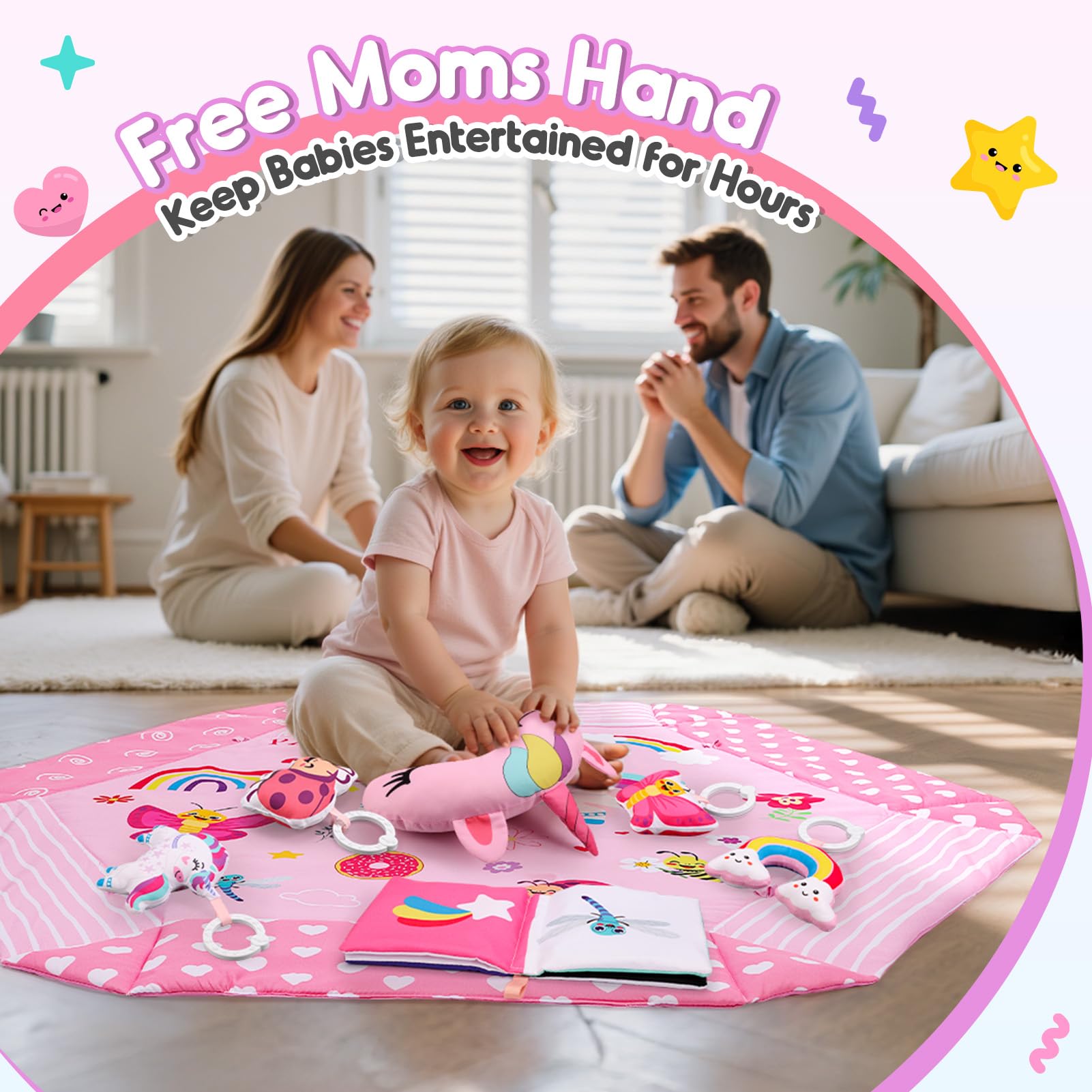 Windidi Unicorn Baby Gym Toy set enabling tactile exploration