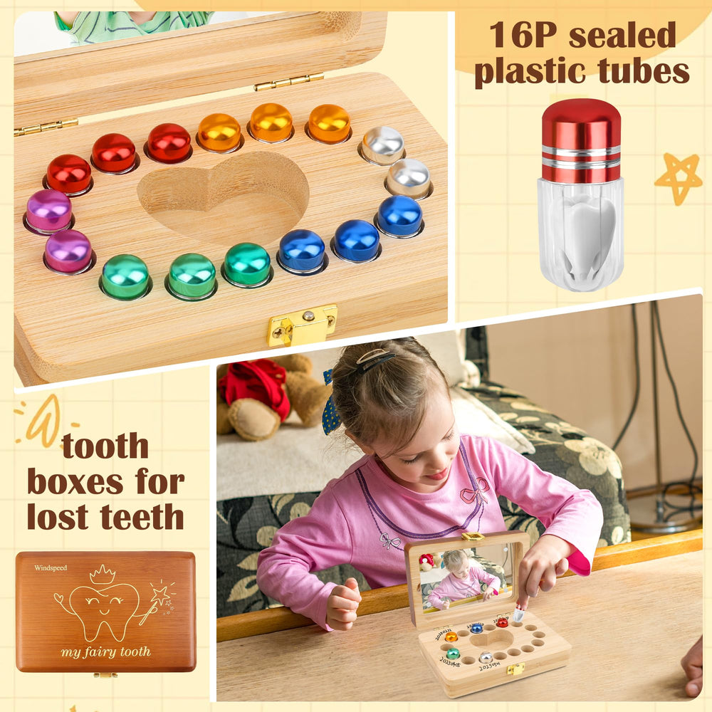 Windspeed 16 card slots organize milk teeth and hair securely.