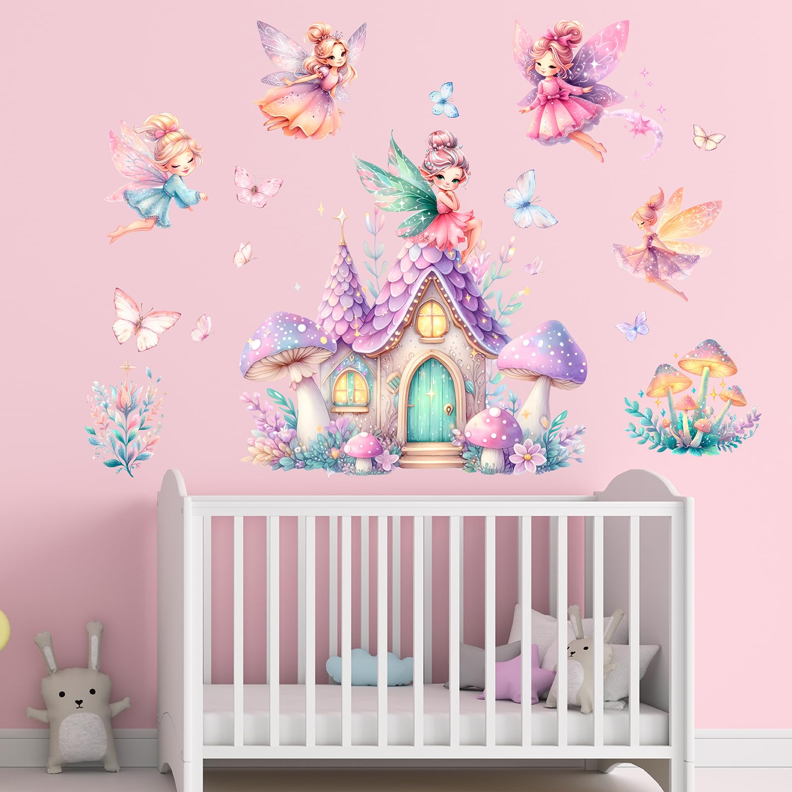 WINDVALE Fairy Wall Stickers Kid-safe vinyl for gentle decorating.