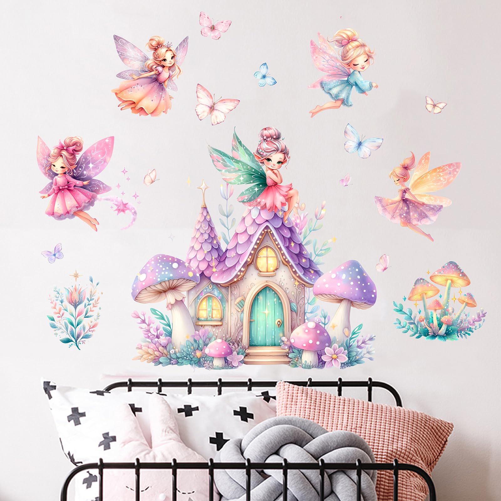 WINDVALE Fairy Wall Stickers Nursery decor set upgrades walls quickly.
