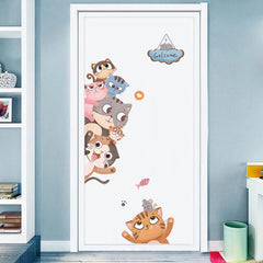 Windvale kids room cat stickers brighten nursery walls with playful, inviting charm.