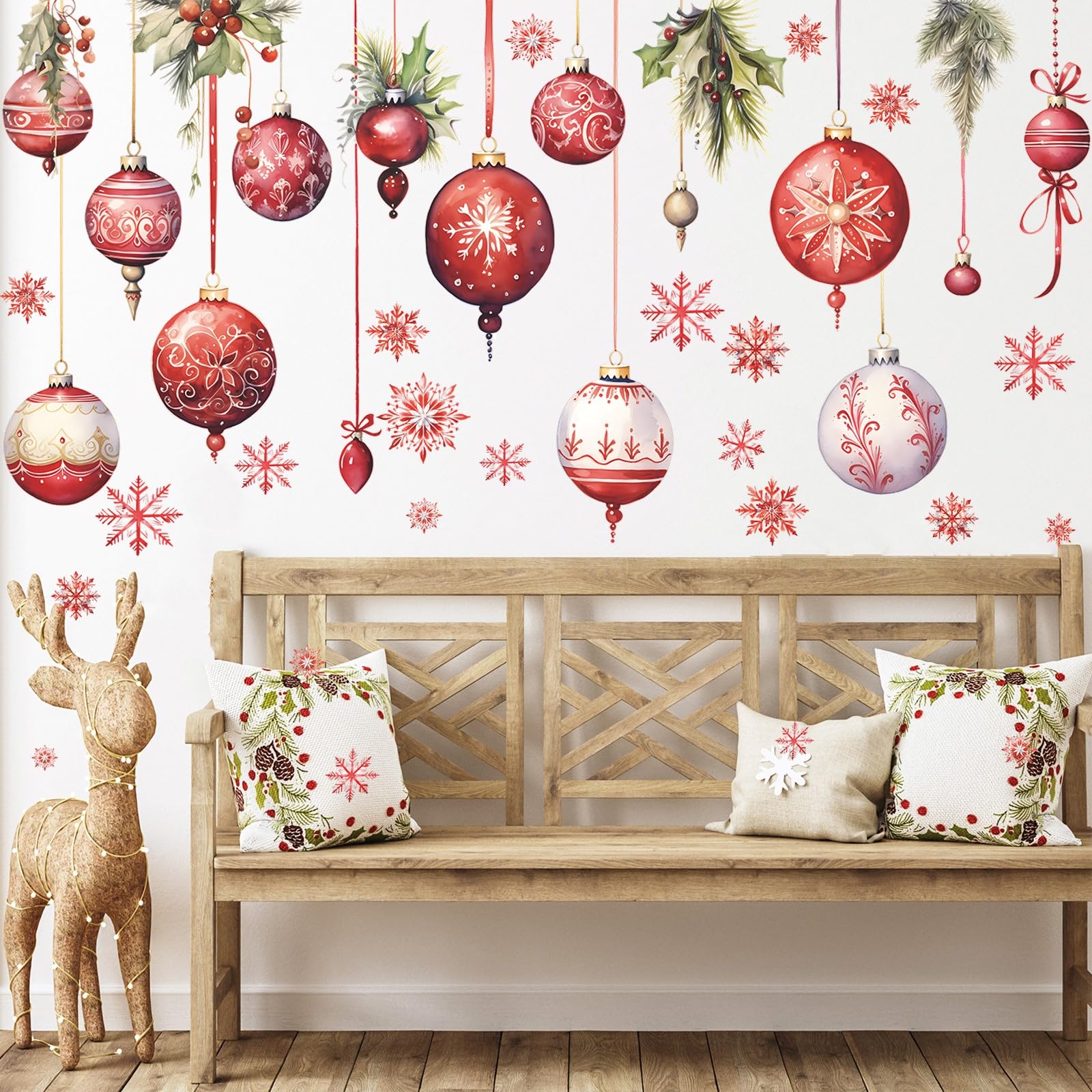 WINDVALE pine-cone snowflake wall stickers bring playful winter decor to kids' rooms.