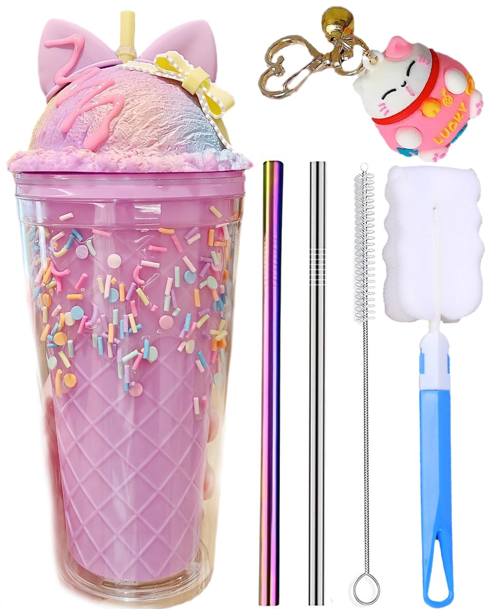 WindySwag Chocolate Unicorn Tumbler with Straw for on-the-go hydration