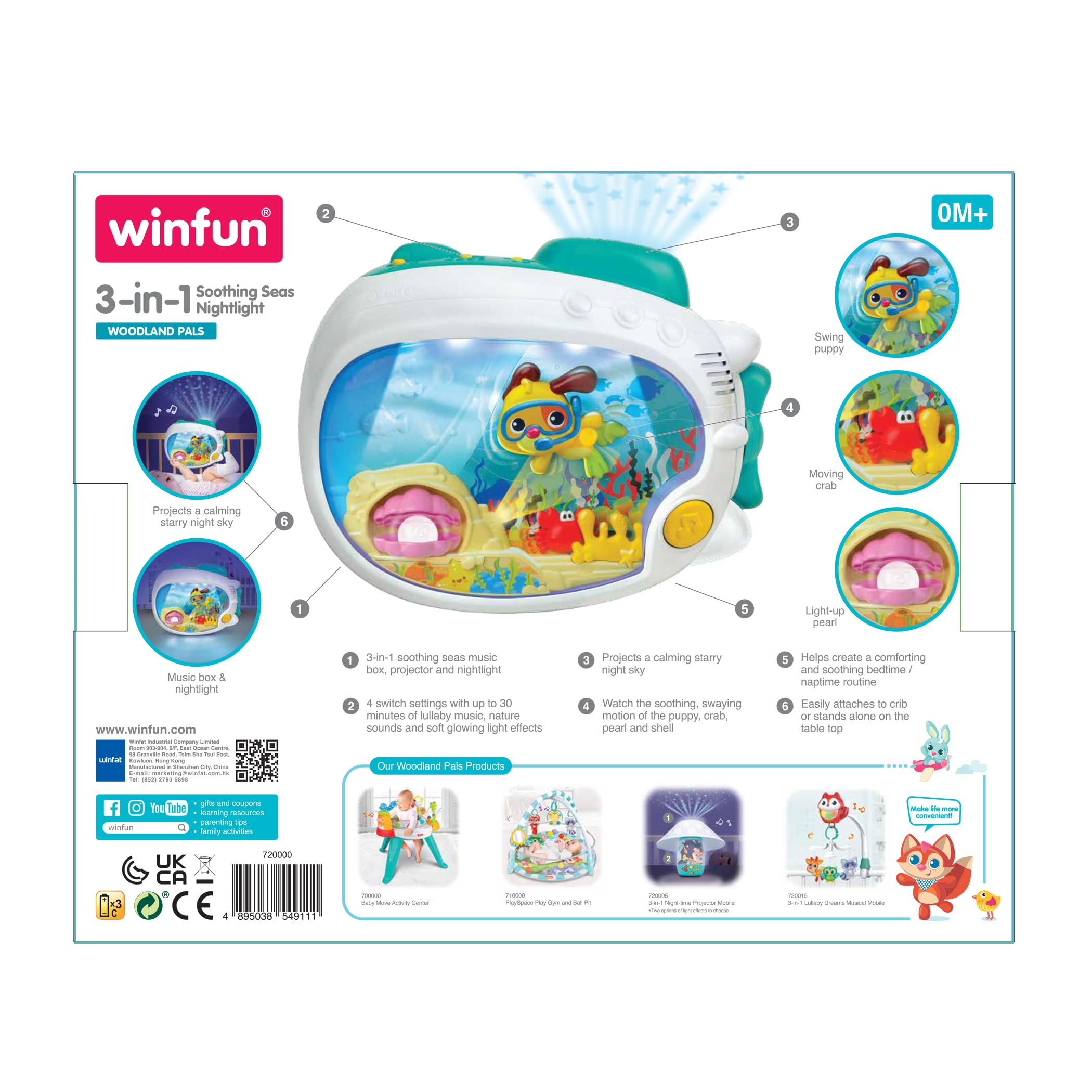 Undersea ambience visuals on Winfun nightlight for bedtime