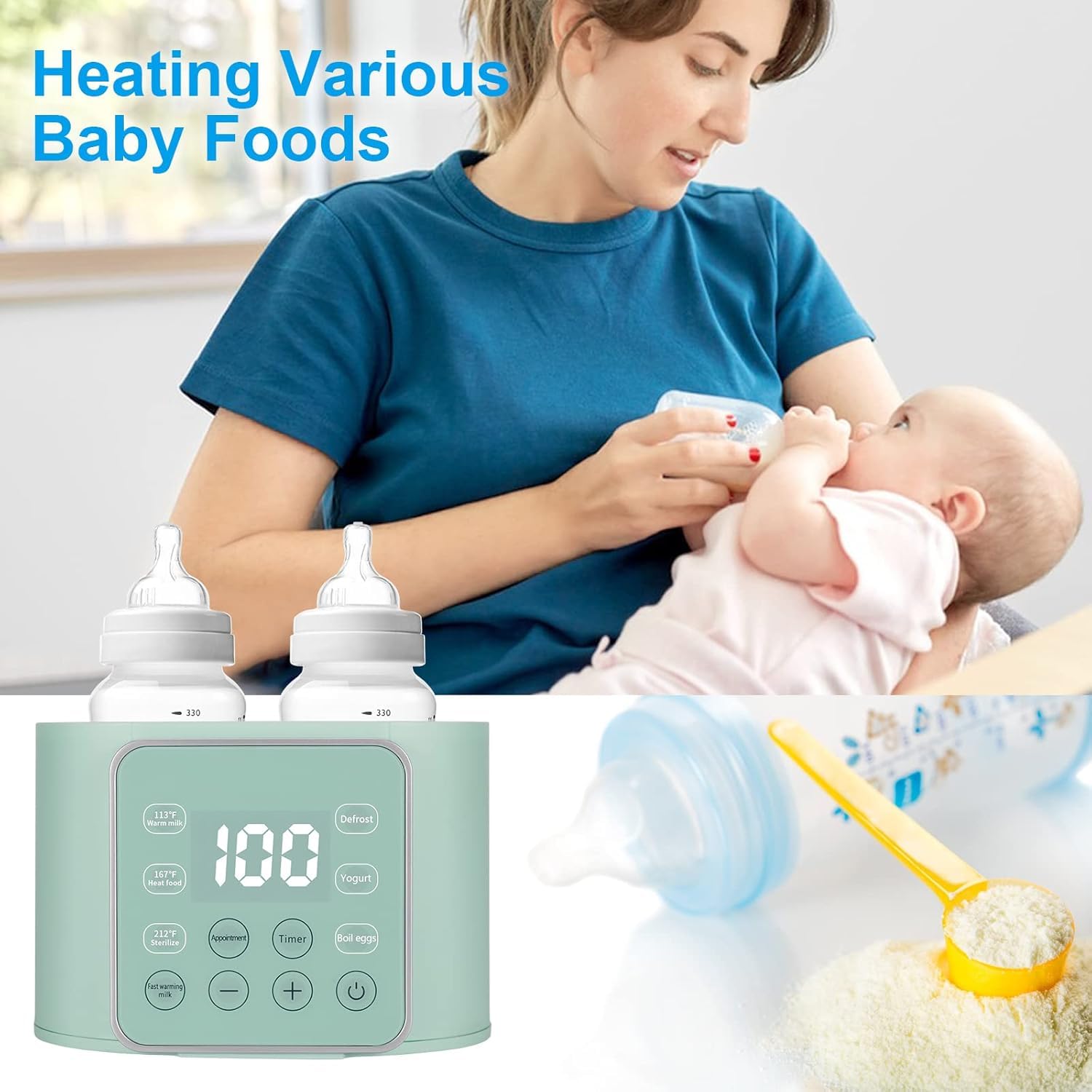 Winged Whale Baby Bottle Warmer 24h thermostat keeps milk warm for all-night feeds.
