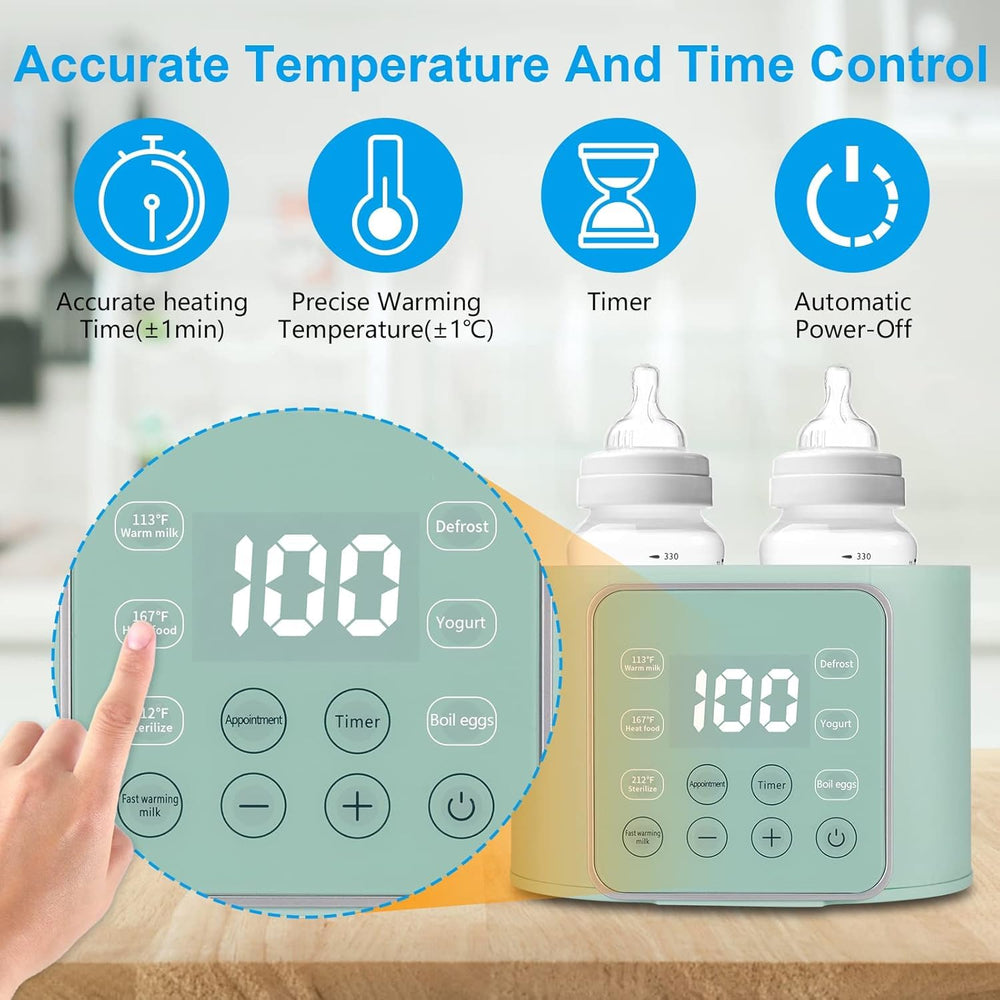 Winged Whale Baby Bottle Warmer defrosts and warms milk safely.