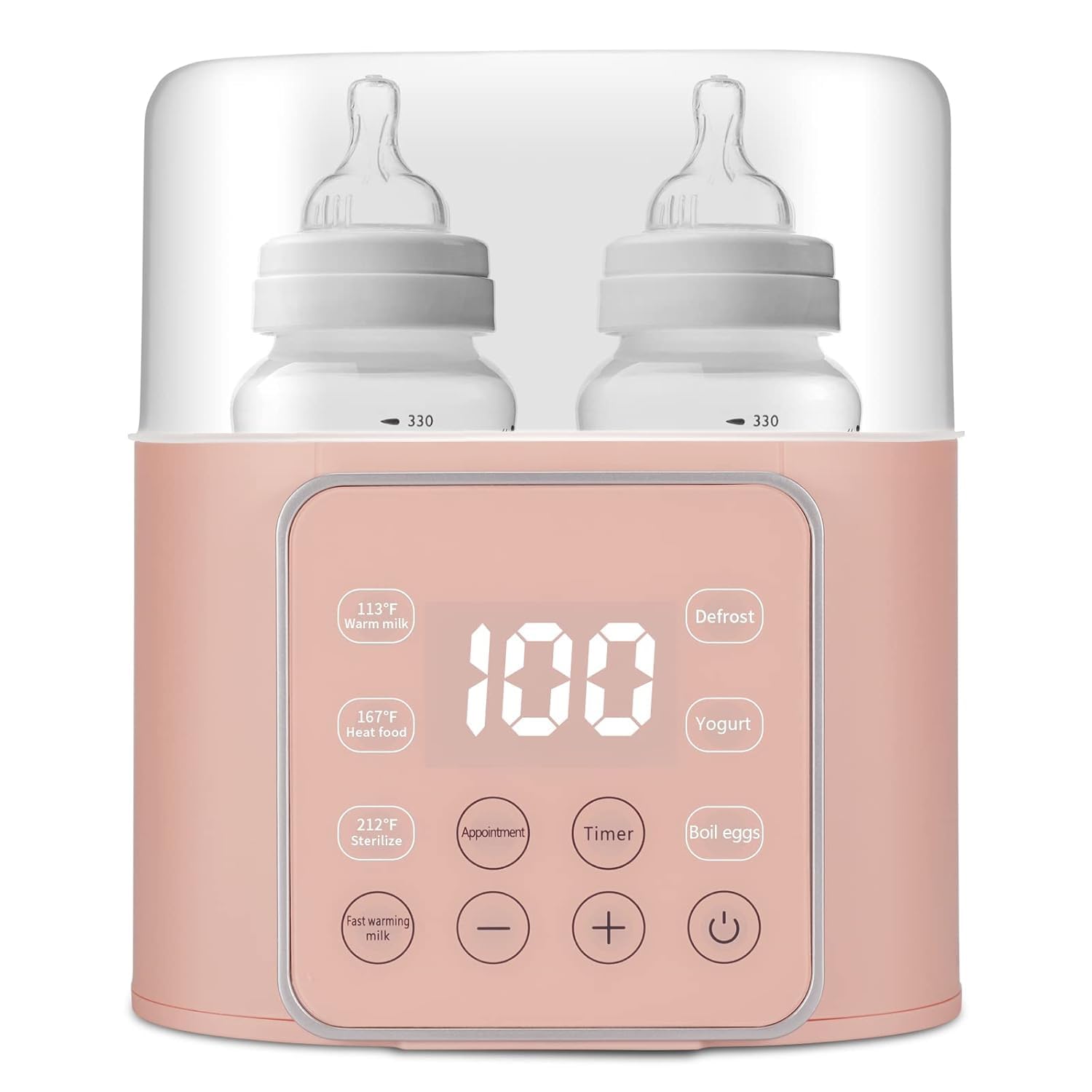 Winged Whale baby bottle warmer showing double-bottle space for twins