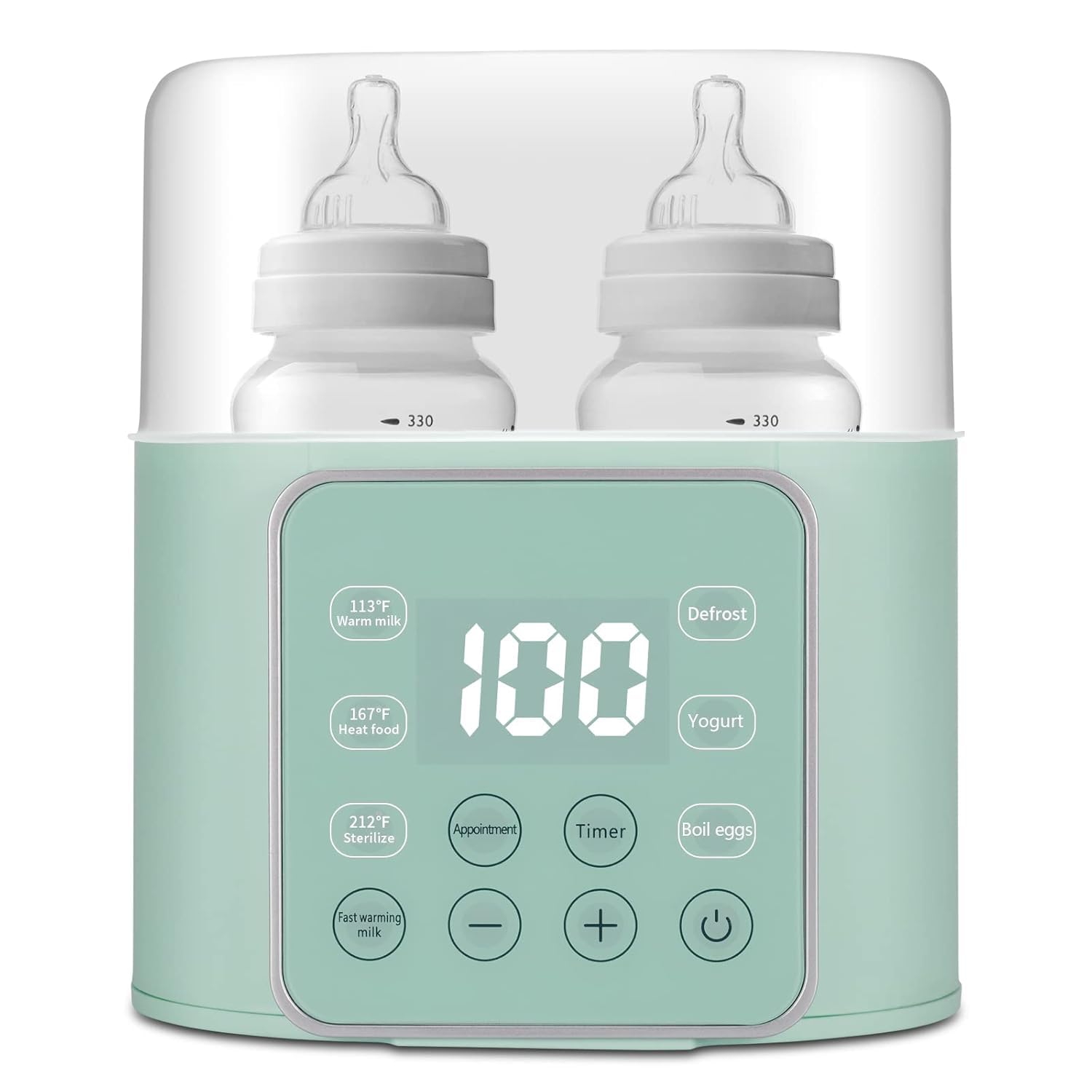 Winged Whale Baby Bottle Warmer front view for quick, convenient feeding prep.