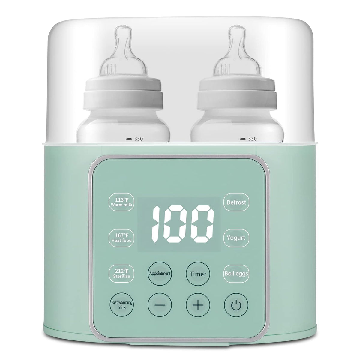 Winged Whale Baby Bottle Warmer front view for quick, convenient feeding prep.