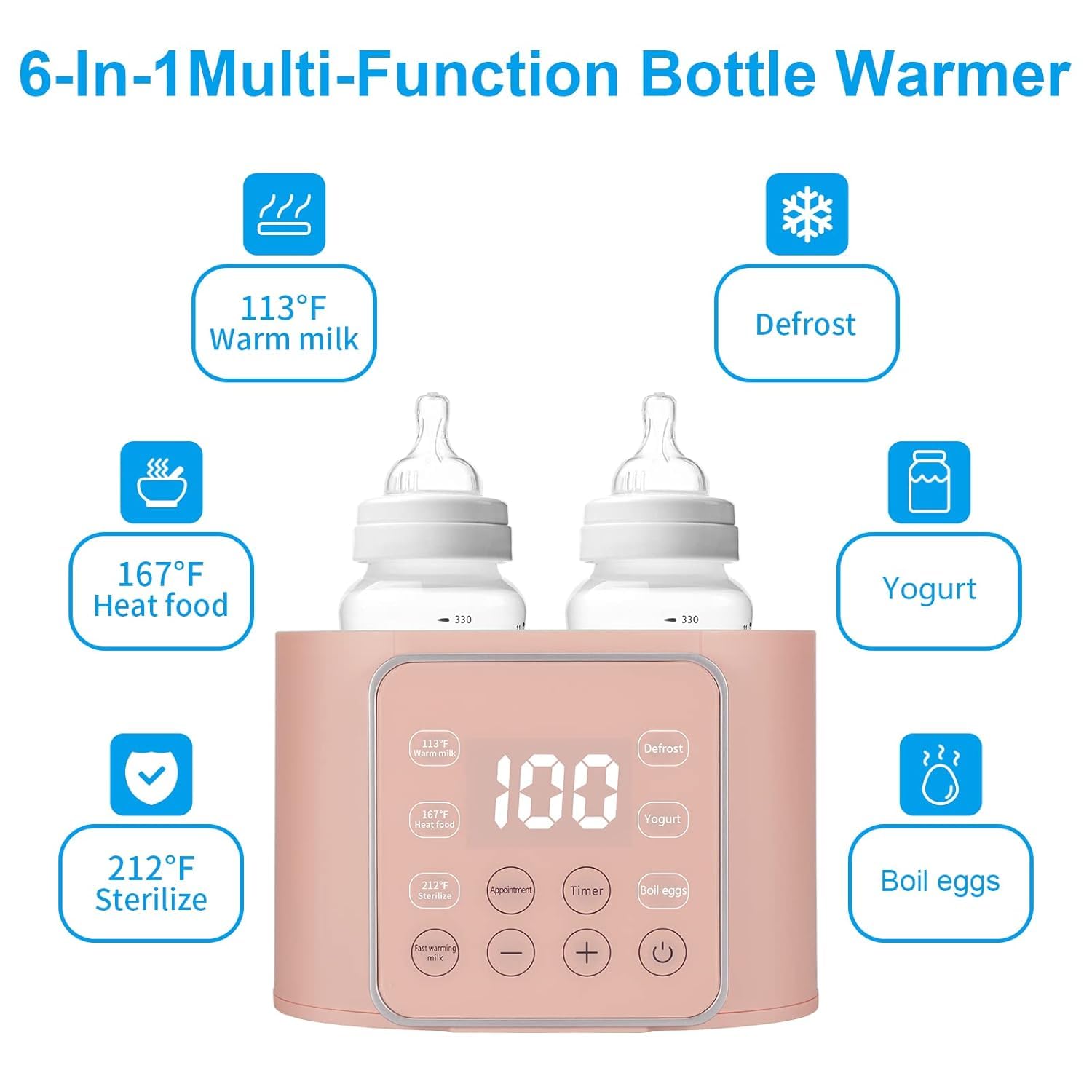 Winged Whale warmer LCD display with temperature presets