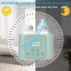 Winged Whale Baby Bottle Warmer twin-feeding setup holds two bottles at once.