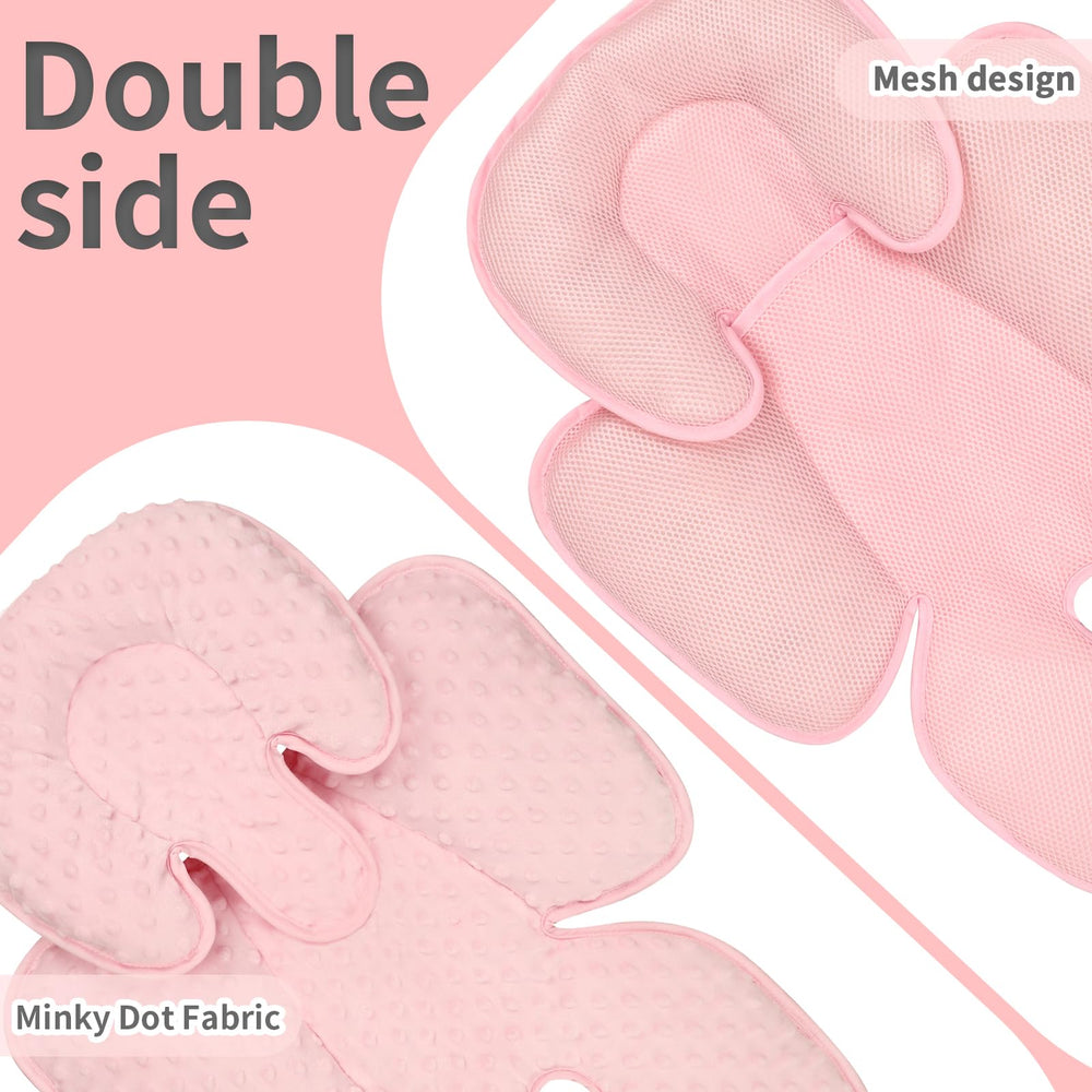 WINGHENLEE pink neck support with soft Minky fabric for gentle baby comfort.
