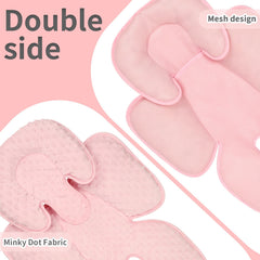 WINGHENLEE pink neck support with soft Minky fabric for gentle baby comfort.