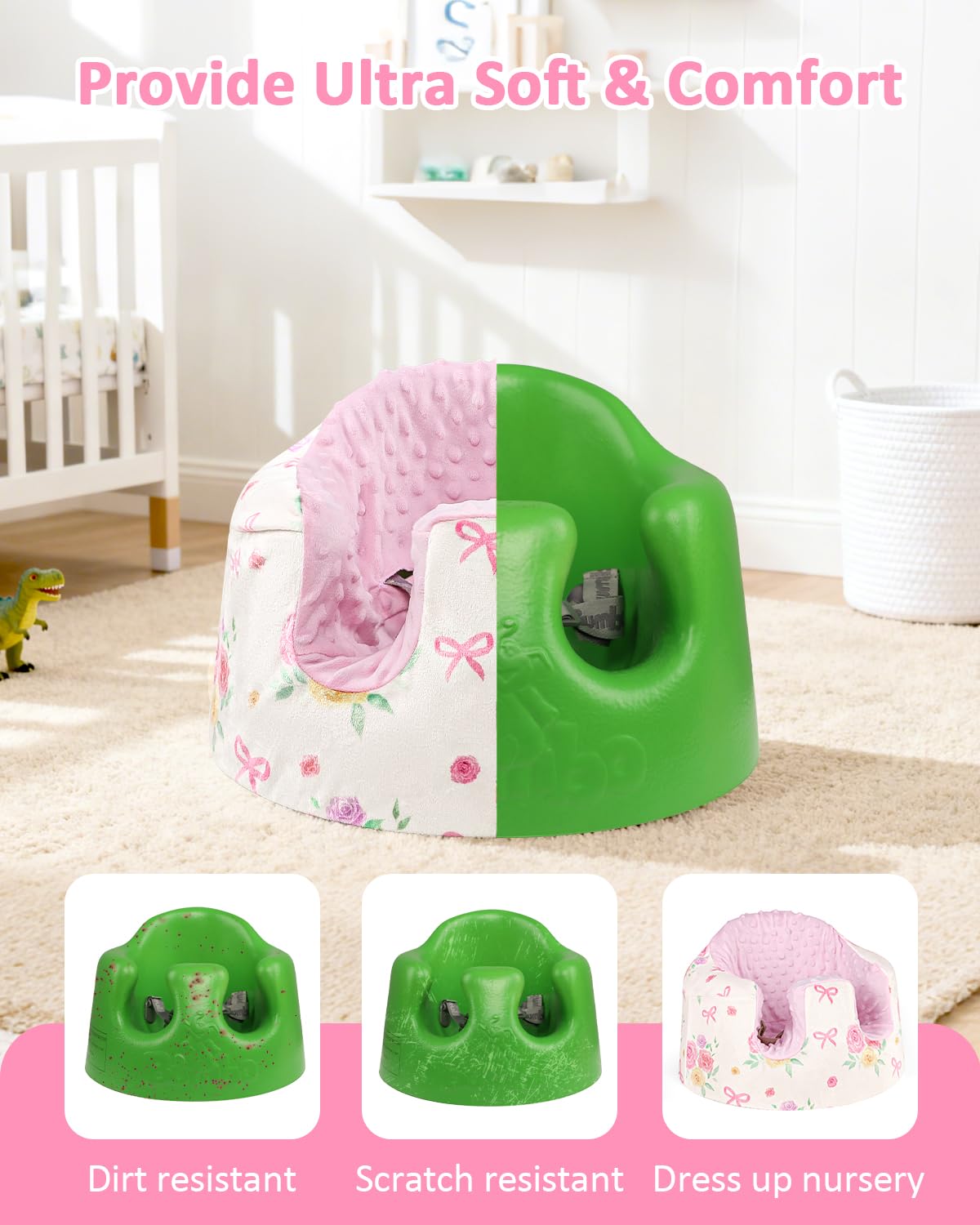 WINGHENLEE cover only fits Bumbo and Nuby seats for a coordinated nursery look.