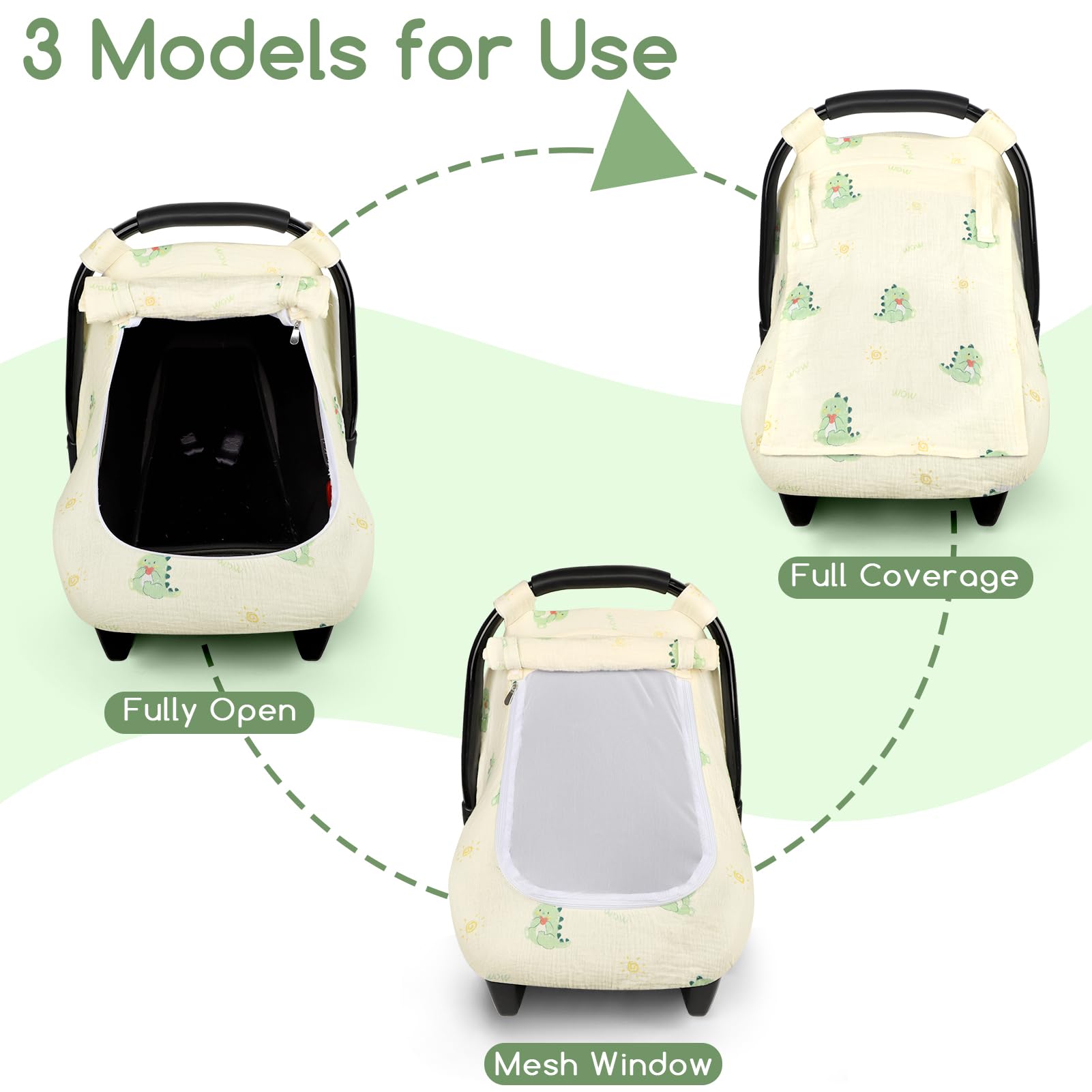 Winghenlee car seat cover attaches easily with adhesive straps