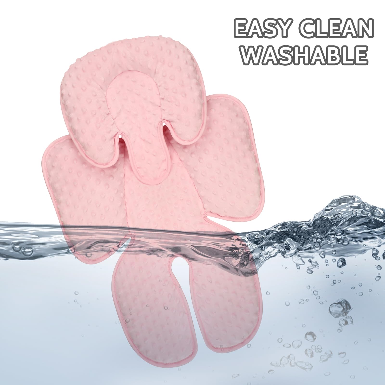 WINGHENLEE harness-compatible pad in pink fits 3- and 5-point restraints securely.