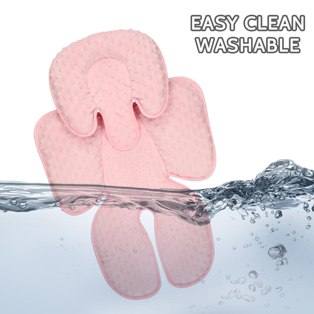 WINGHENLEE harness-compatible pad in pink fits 3- and 5-point restraints securely.