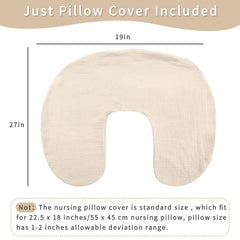 Winghenlee muslin nursing pillow cover closeup cotton texture highlights softness.