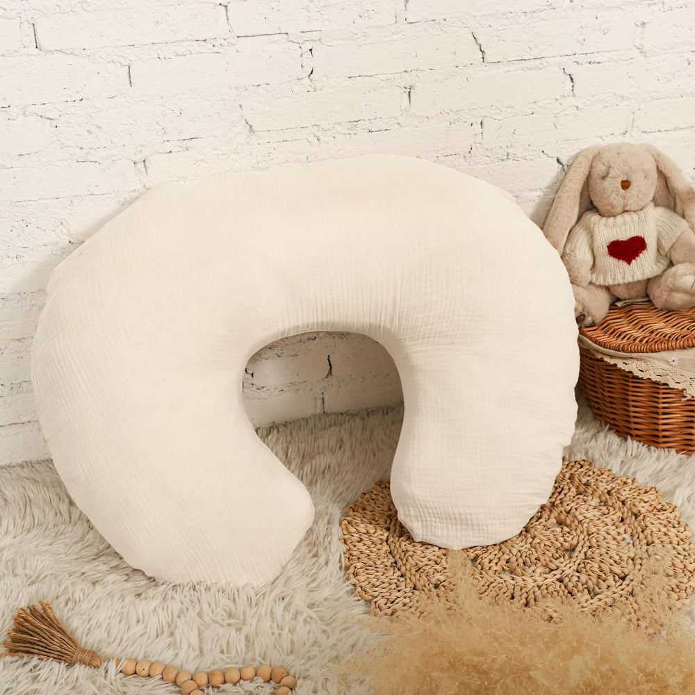 Winghenlee muslin nursing pillow cover fits standard pillows like Boppy.