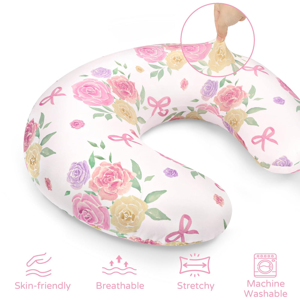 Winghenlee floral pillow cover adds cozy nursery decor while protecting the pillow.