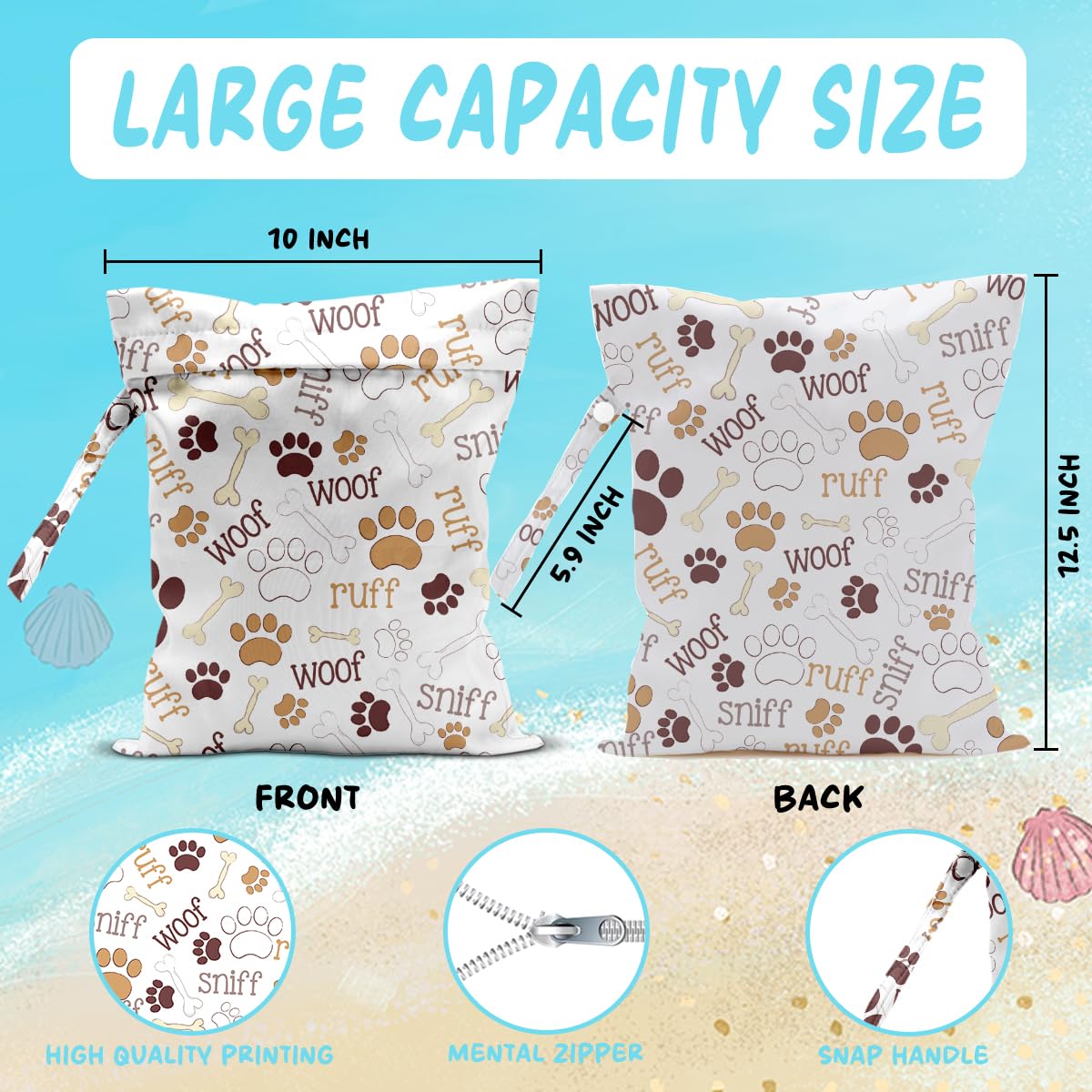 WINGTECA wet bag with durable polyester shell keeps items dry during workouts and beach trips.