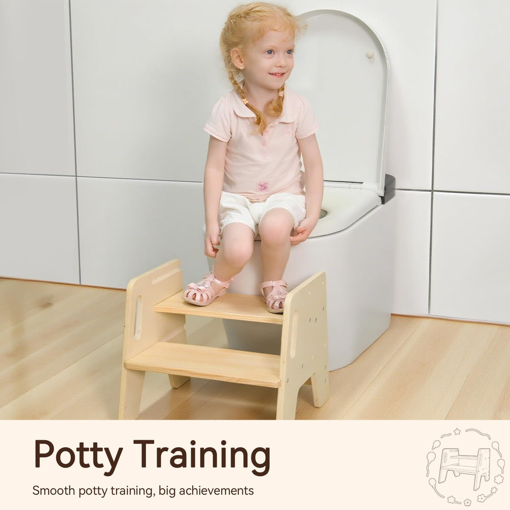 Built-in handle on the Wingyz stool adds support and easy portability for kids.