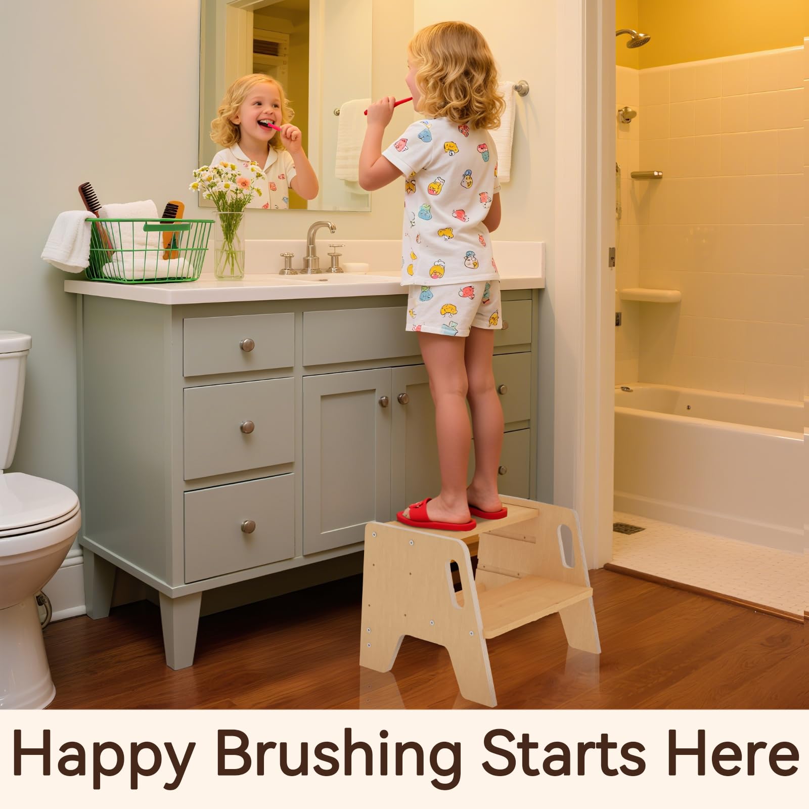 Sturdy Wingyz stool supports up to 300 pounds for growing kids and caregivers.
