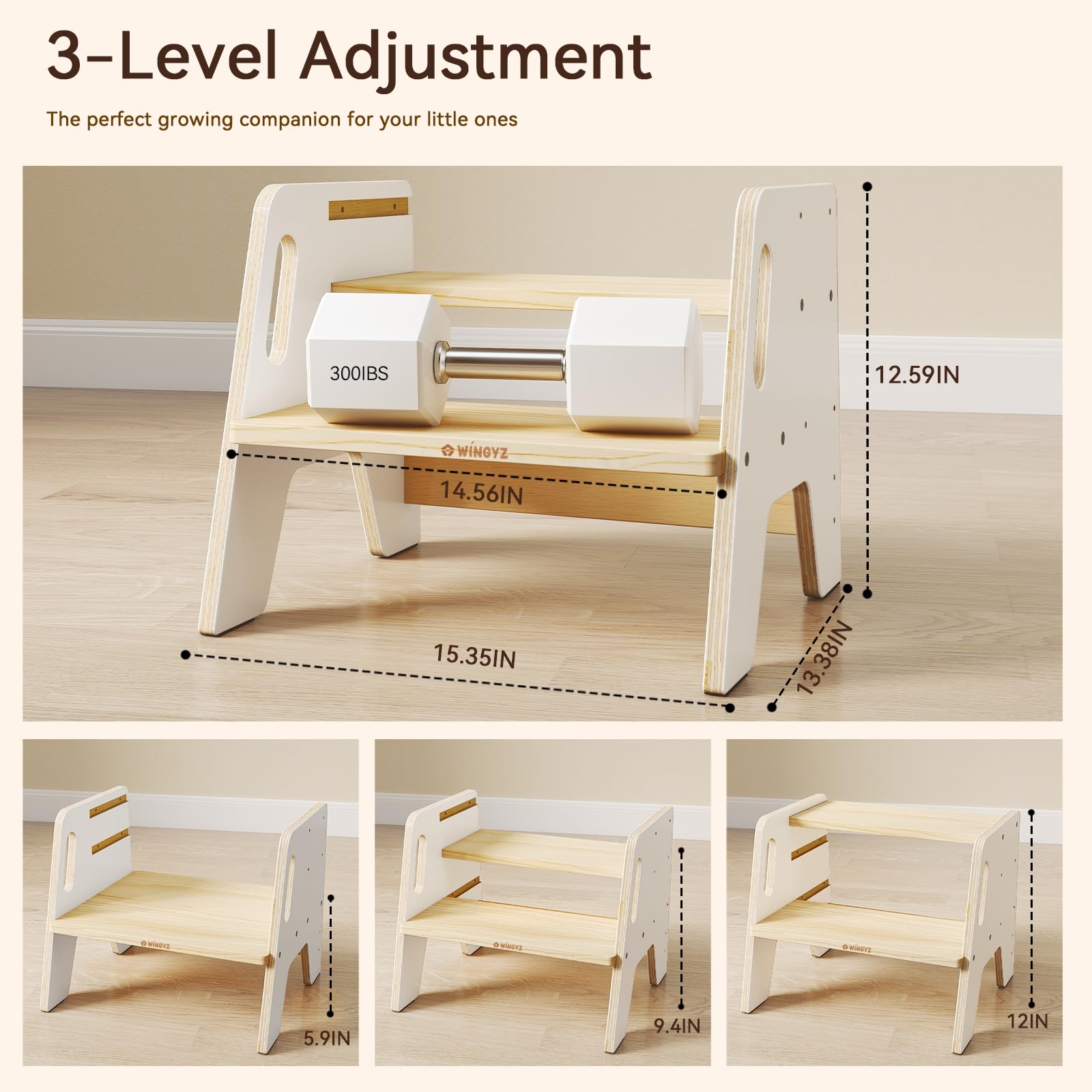 Wingyz toddler stool with handles for extra support during climbs
