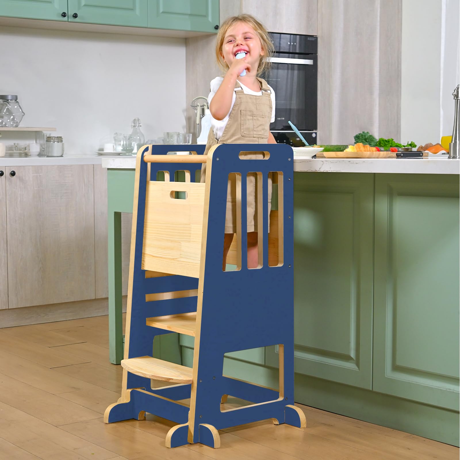 Wingyz Toddler Tower adjustable heights help growing kids reach counters safely.
