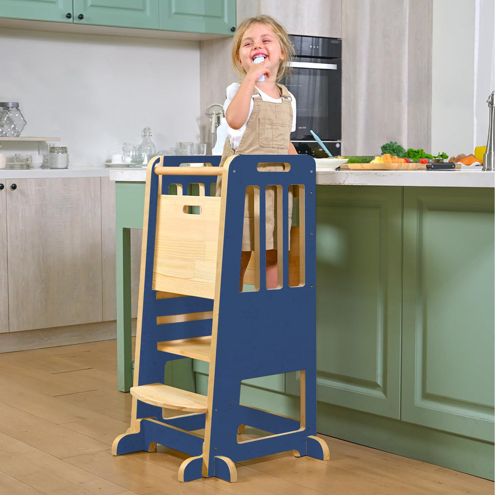 Wingyz Toddler Tower adjustable heights help growing kids reach counters safely.
