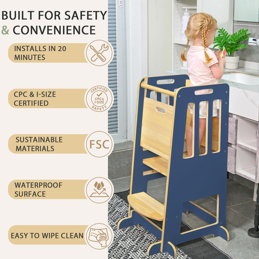 Wingyz Toddler Tower anti-slip feet provide stable footing.