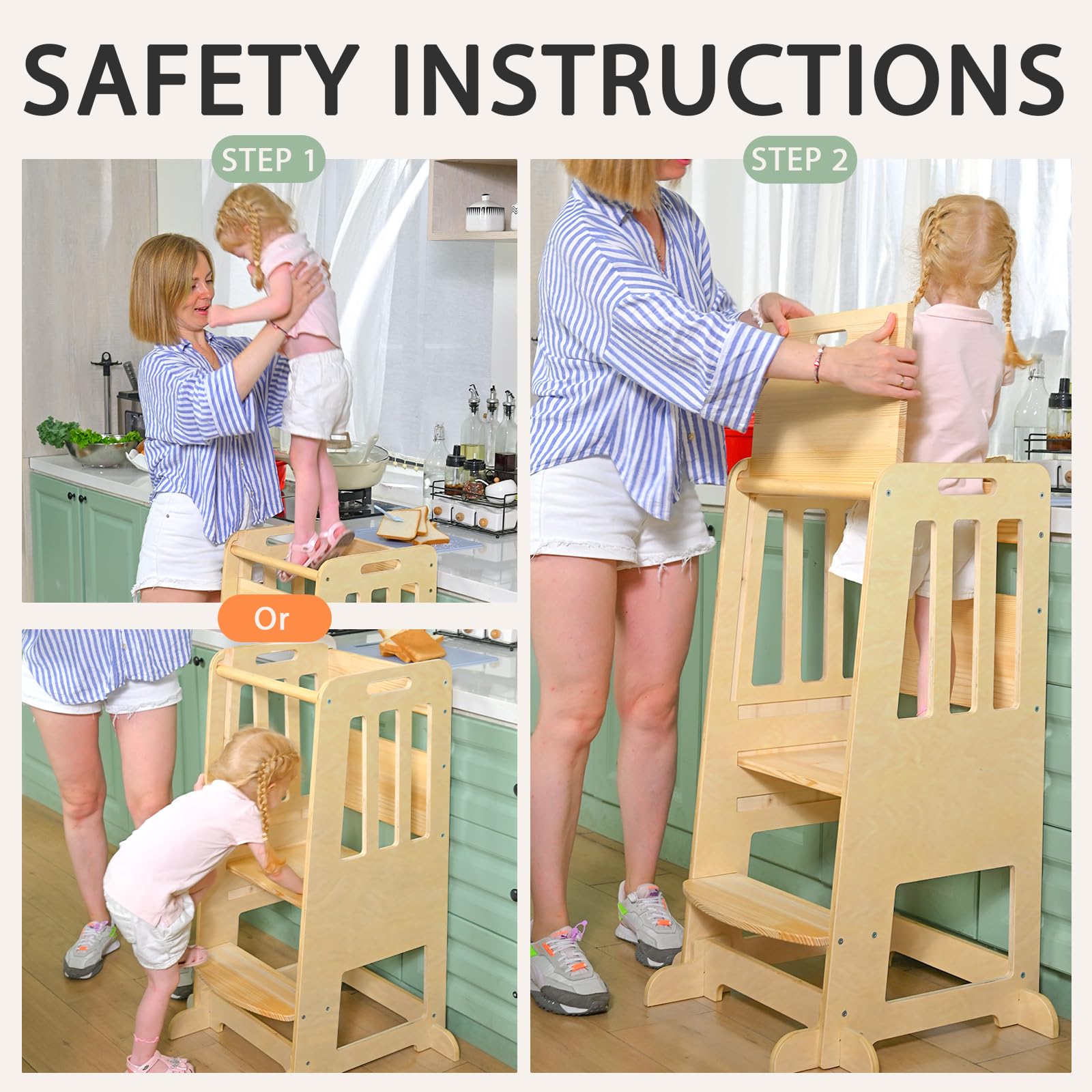 Wingyz Toddler Tower anti-slip feet ensure steady stance on various floors.