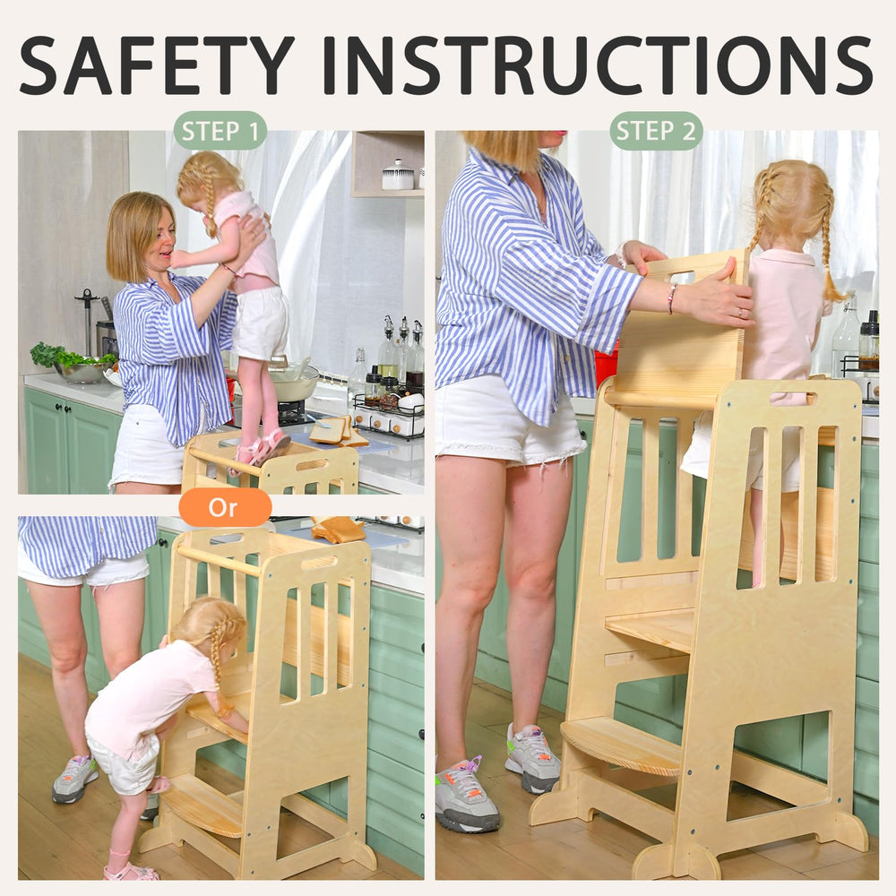 Wingyz Toddler Tower anti-slip feet ensure steady stance on various floors.