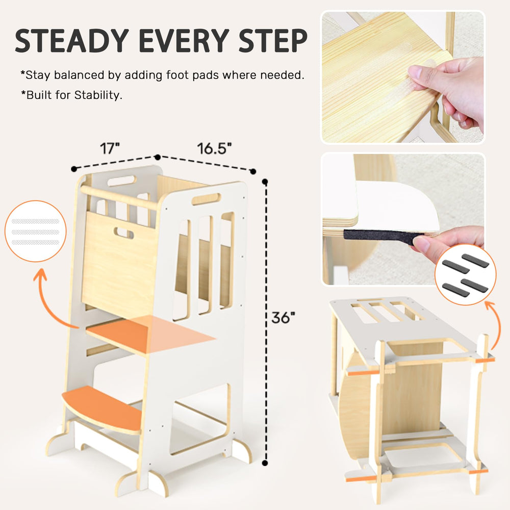 Wingyz Toddler Tower bathroom vanity use showcases versatile learning space.