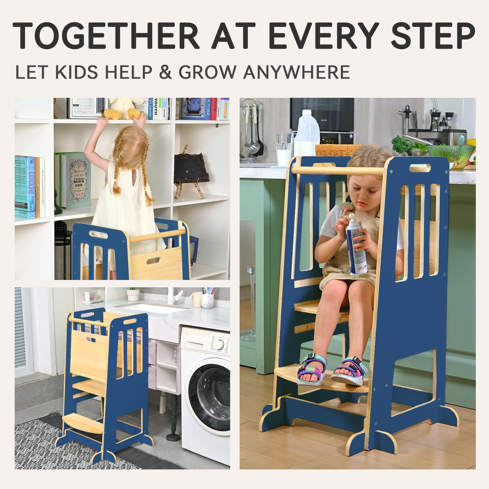 Wingyz Toddler Tower four full support feet prevent wobble.