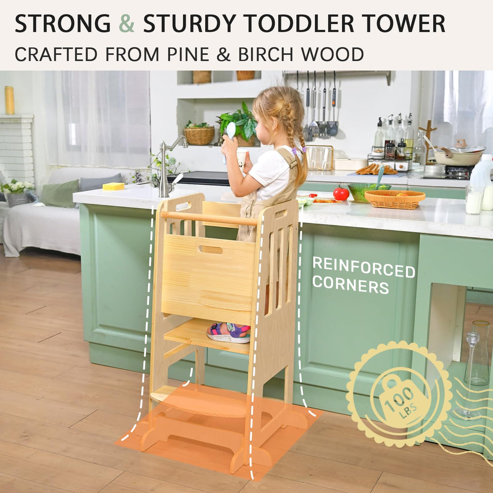 Wingyz Toddler Tower safety rail demonstrates added security during climbs.