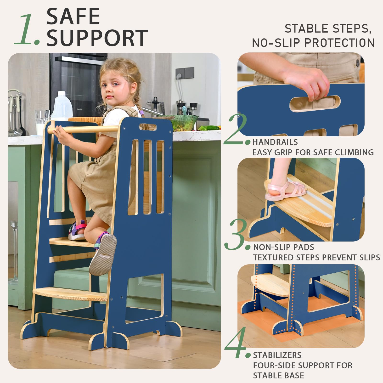 Wingyz Toddler Tower sliding door feature for controlled access.