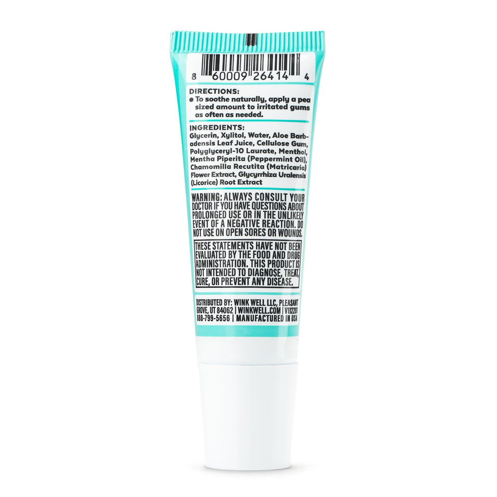 Wink Naturals Wink Well cooling gel applied to baby gums for relief
