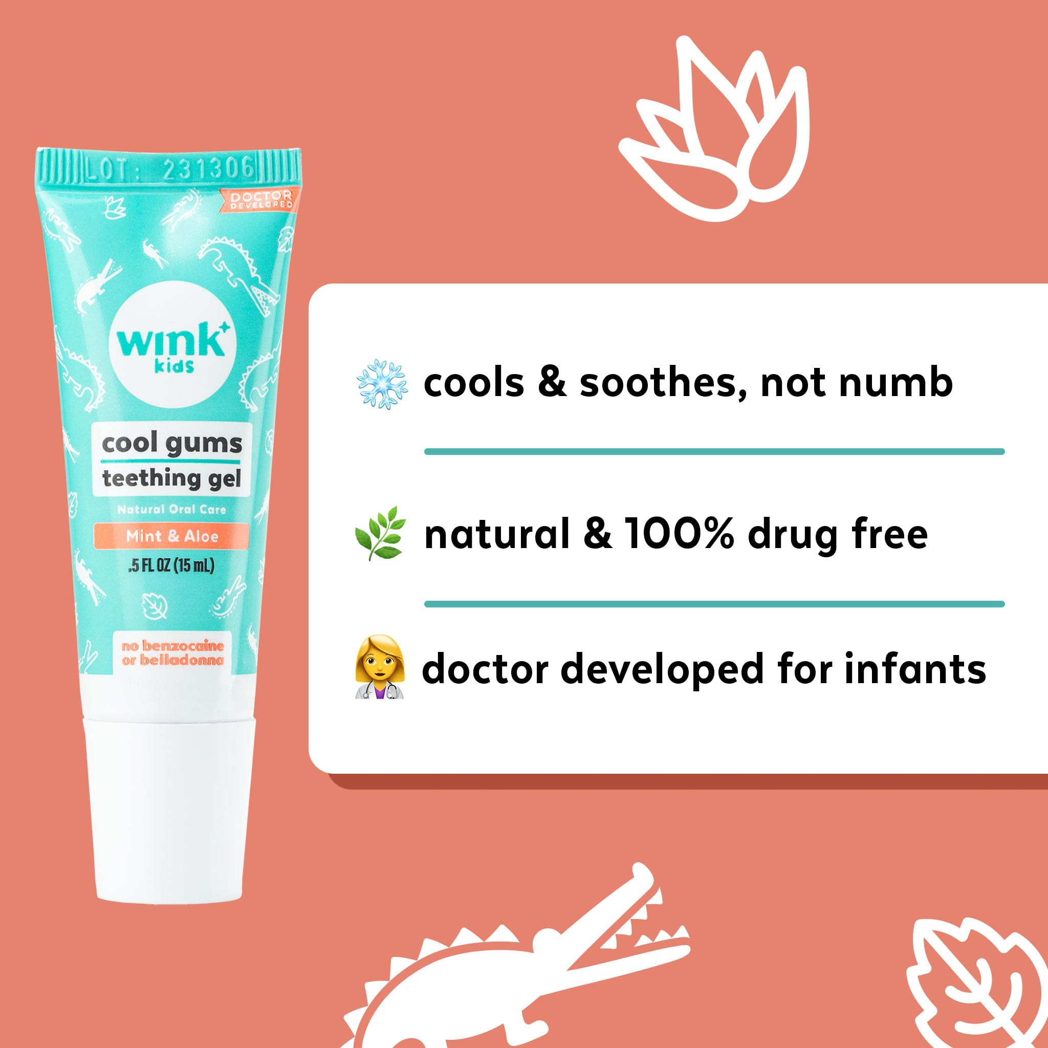 Wink Naturals Wink Well pea-sized amount ready for gum application