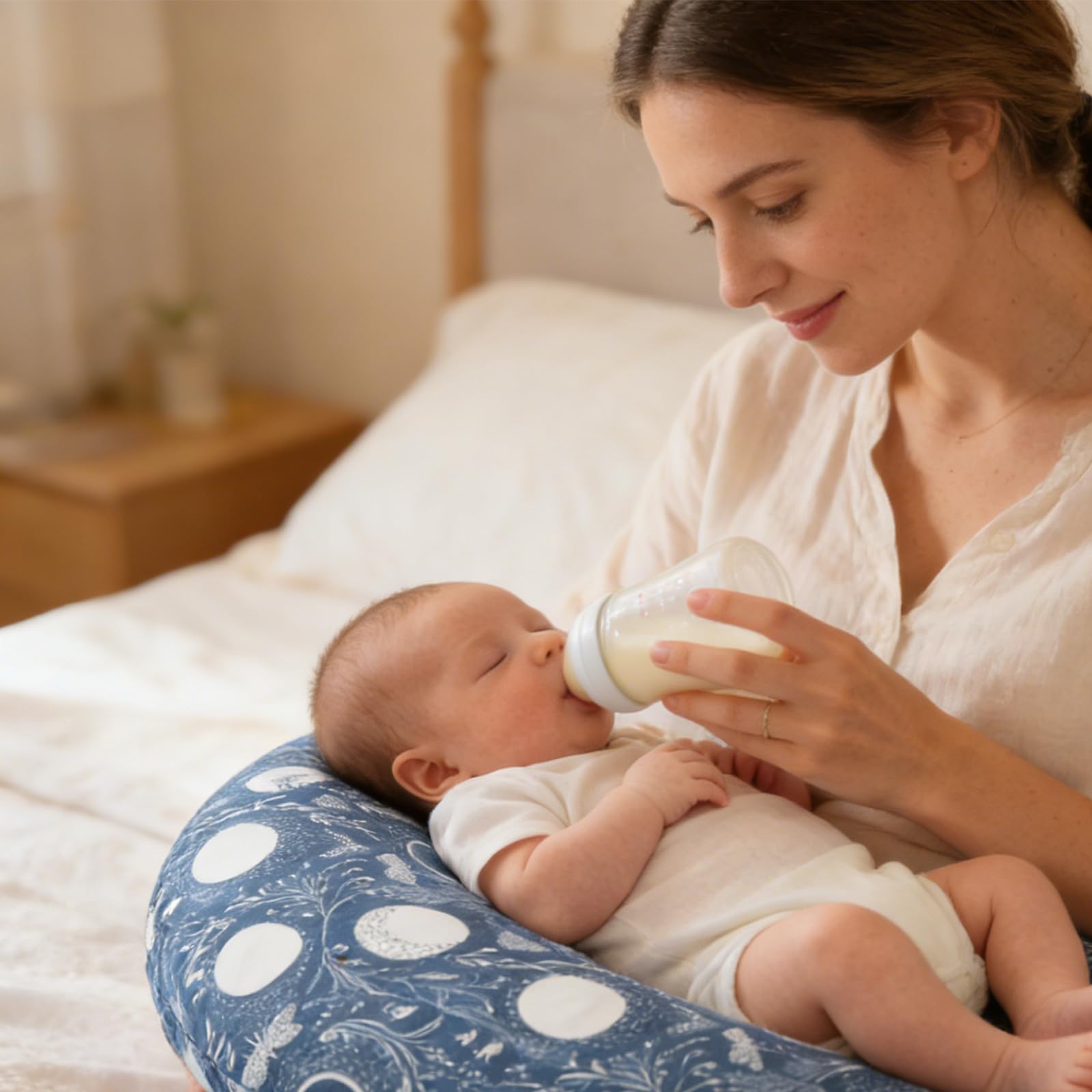 Forest and floral design on Winmany cover stimulates visual interest for baby