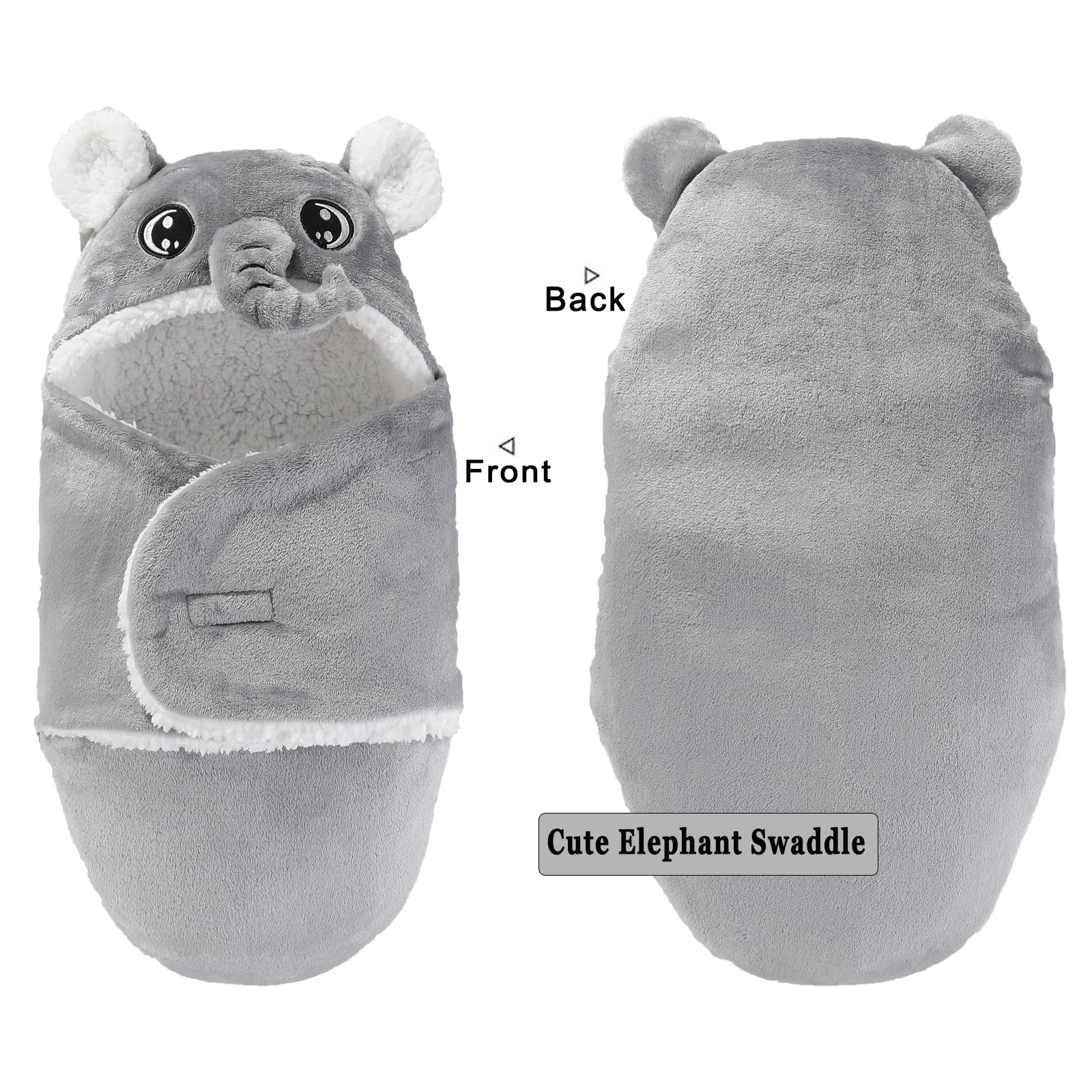 Winmany white panda swaddle; soft, breathable warmth for infants.