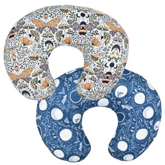 Winmany forest-floral nursing pillow cover front view, soft stretch fabric for baby comfort