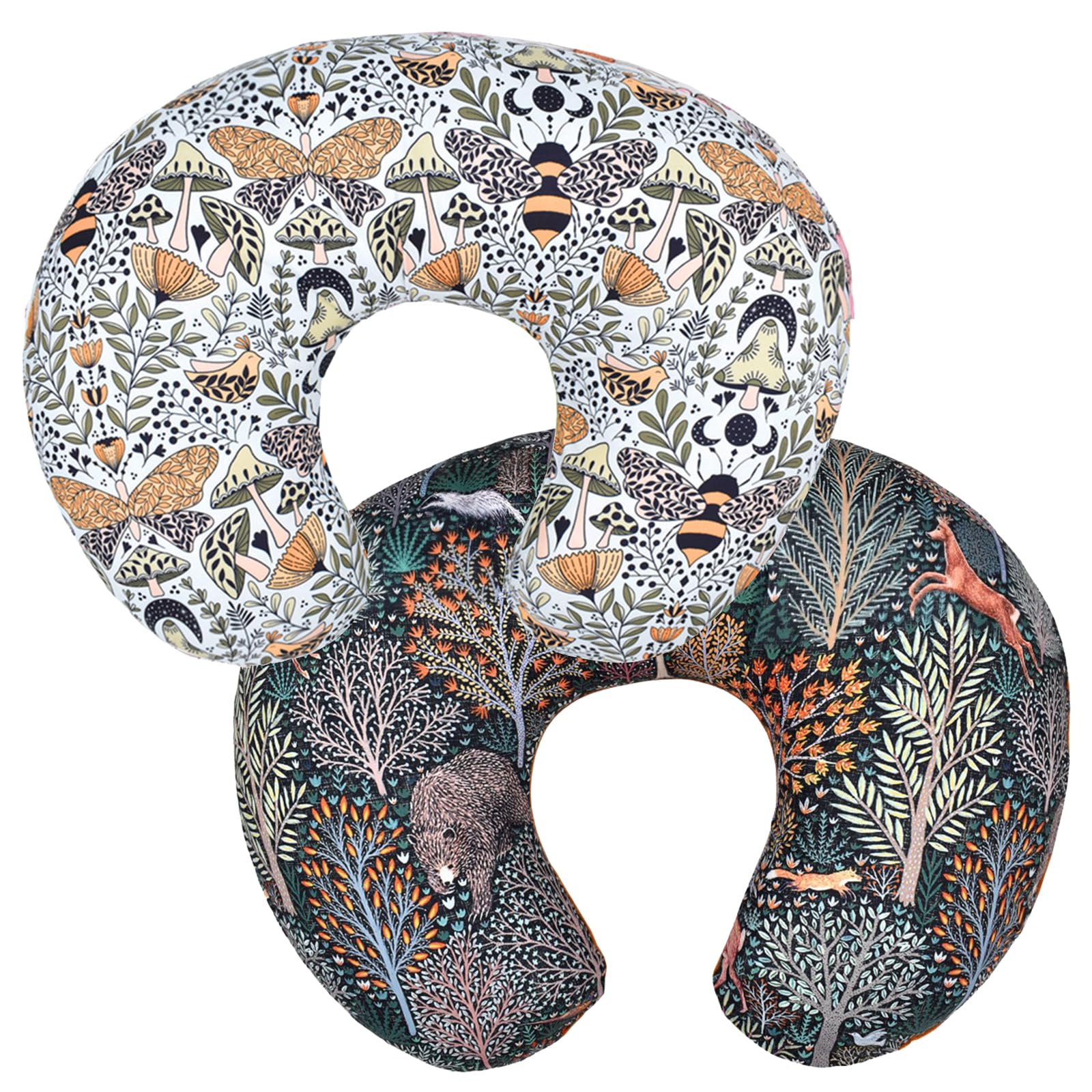 Winmany forest floral nursing pillow cover front view with soft, breathable fabric.