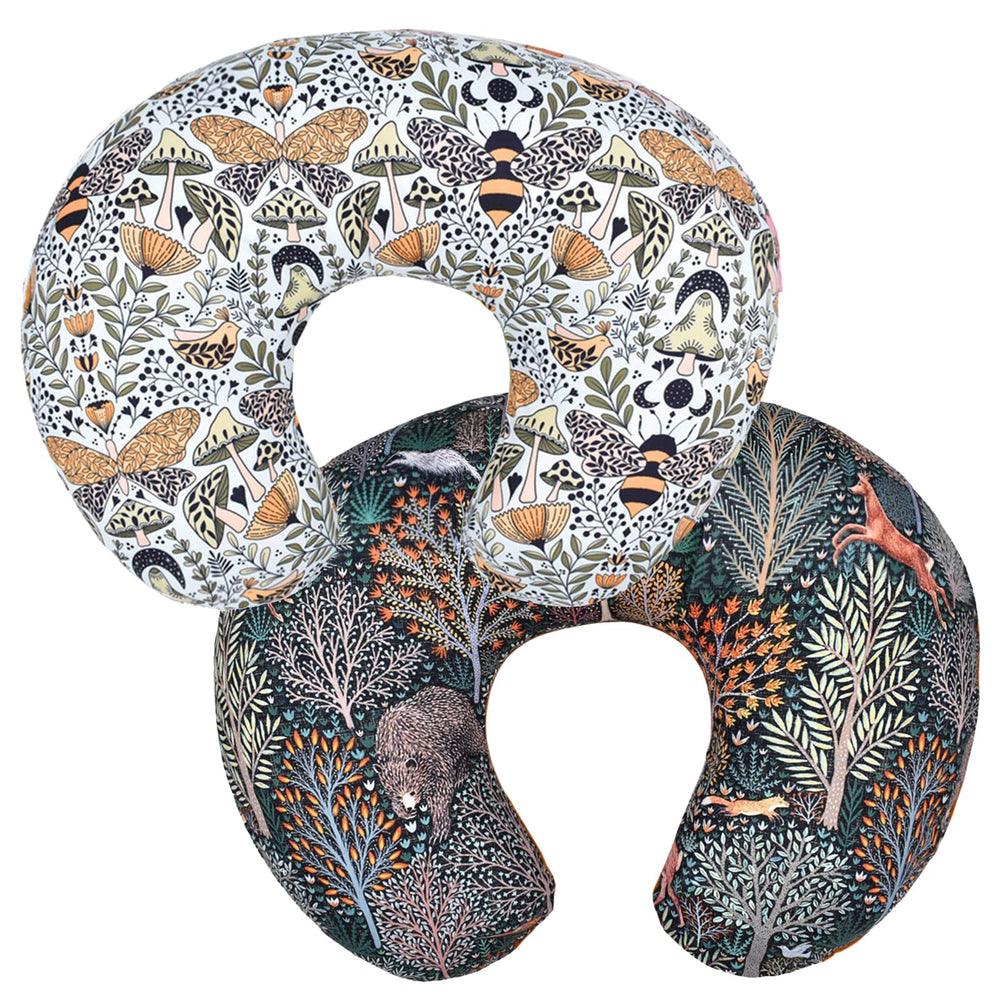 Winmany forest floral nursing pillow cover front view with soft, breathable fabric.