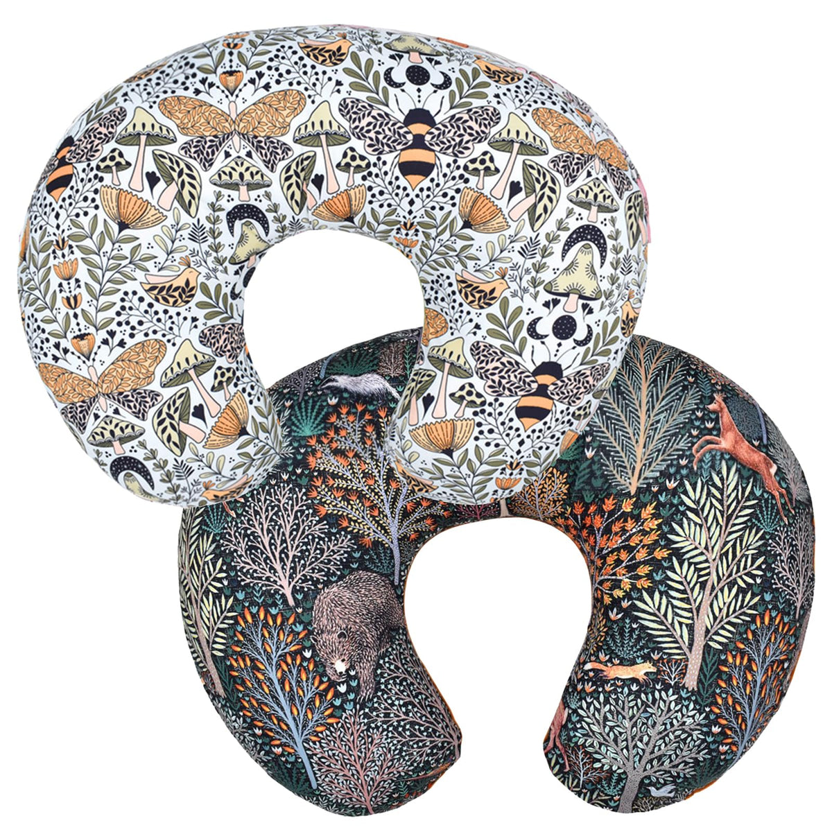 Winmany forest floral nursing pillow cover front view with soft, breathable fabric.