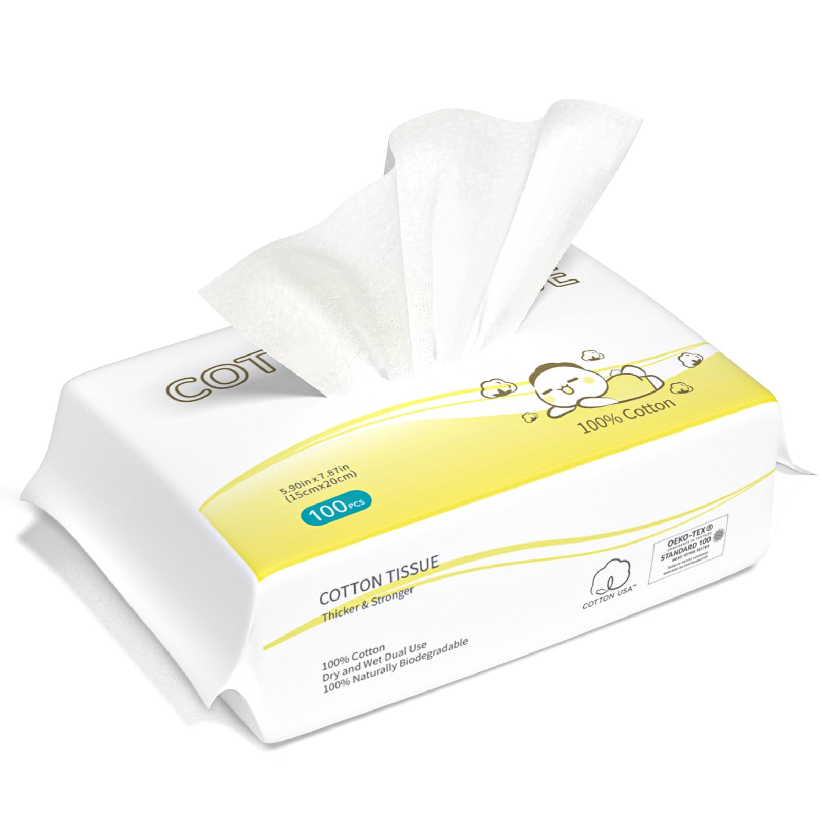 Winner 100pct cotton flat-weave dry wipe for ultra-gentle cleansing and moisture retention.