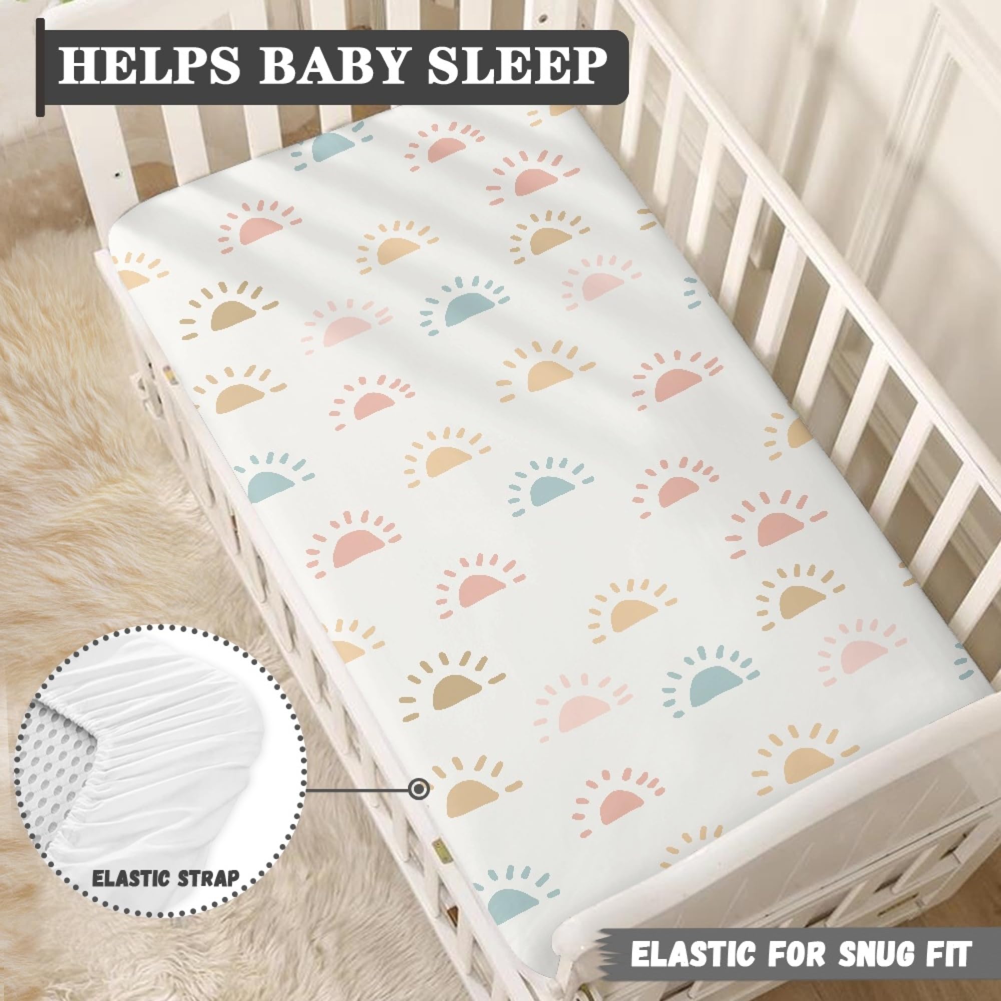 Winpema machine-washable crib sheet—easy care, stain resistant